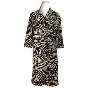 J McLaughlin Tiger Print Dress NWT 3/4 Sleeve V Neck Wrap Stretch Knit $228 RV M
